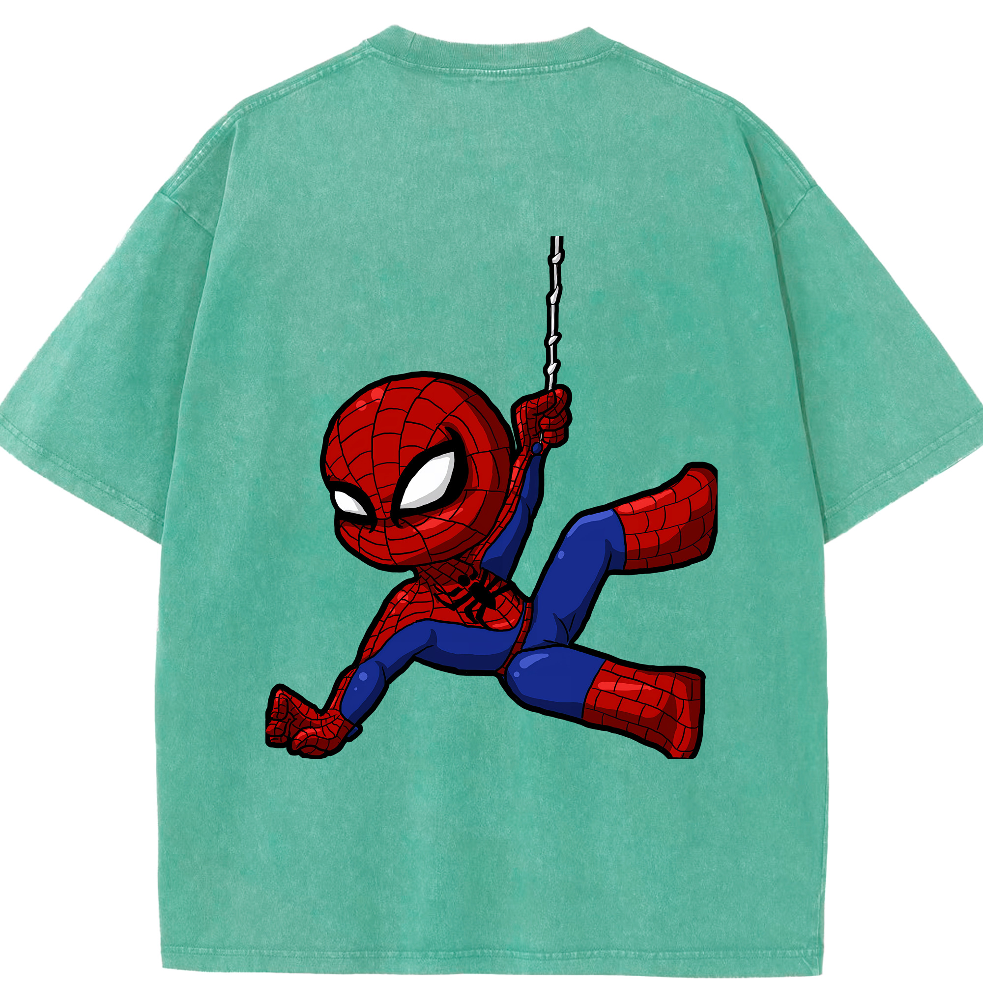 （画像用） Spider Man スパイダーマン 綿100% ヴィンテージ風 半袖Tシャツ（背面プリント）